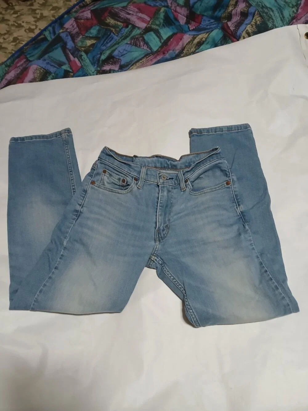 Levi's 514 Straight Fit Men's Jeans 29x30 light Wash blue denim stretch faded